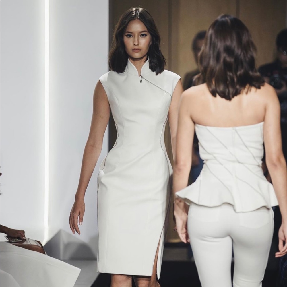 POEM AW19 White cheongsam dress